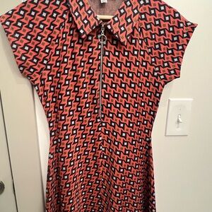 Geometric Patterned Dress with Zipper